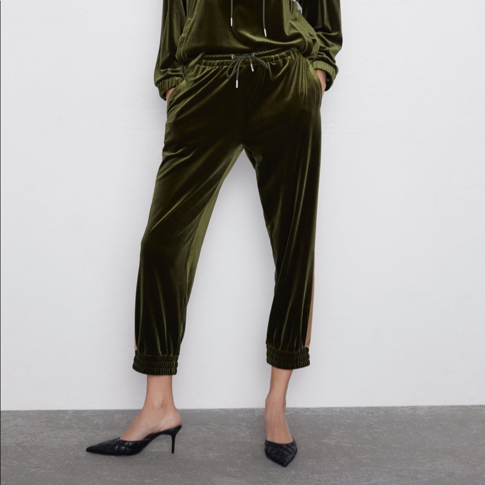 SOLD Green Velvet Joggers